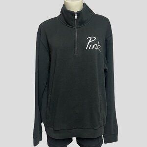 PINK Victoria’s Secret  Black 1/4 Zip Pullover